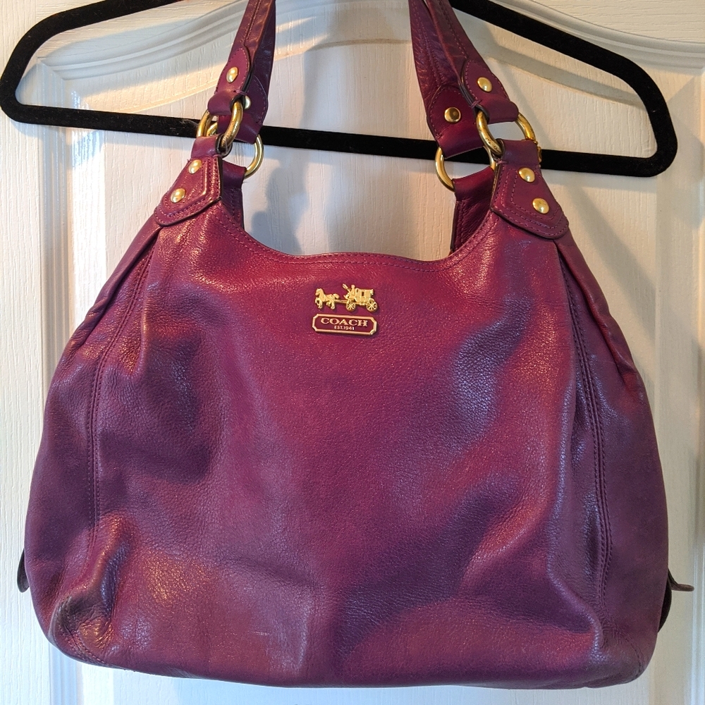 Purple Coach Shoulder Bag